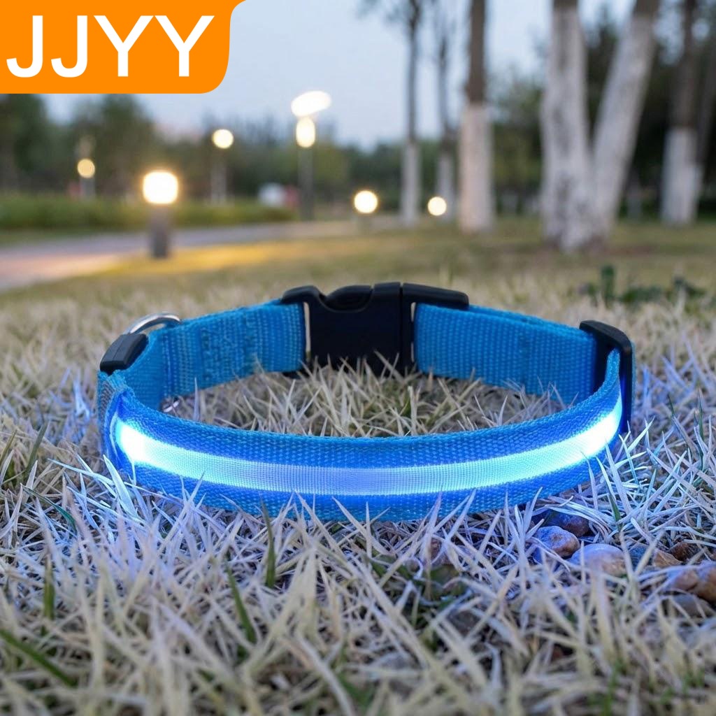 Tech Dog Accessories - Reflektierendes LED-Hundehalsband aus Nylon, leuchtendes Haustierhalsband