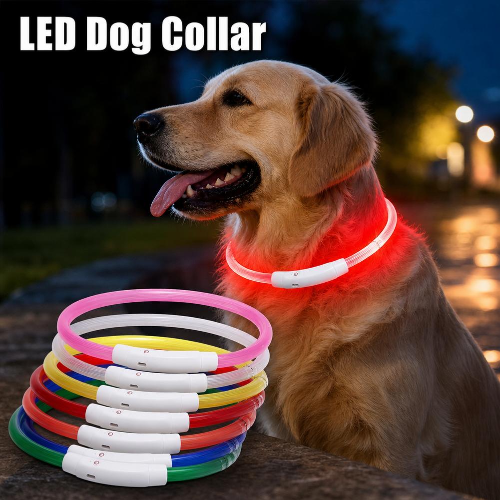 Tech Dog Accessories - Leuchtendes Hundehalsband Wasserdichtes LED-Hundehalsband Wiederaufladbares Blinkendes