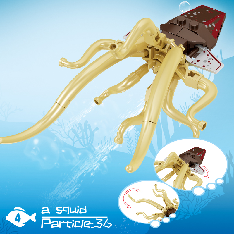 Tech Diving Accessories - Ozeanwelt-Serie Mini-Modellbausteine Aquarium Meeresschildkröte Hai Blauwal