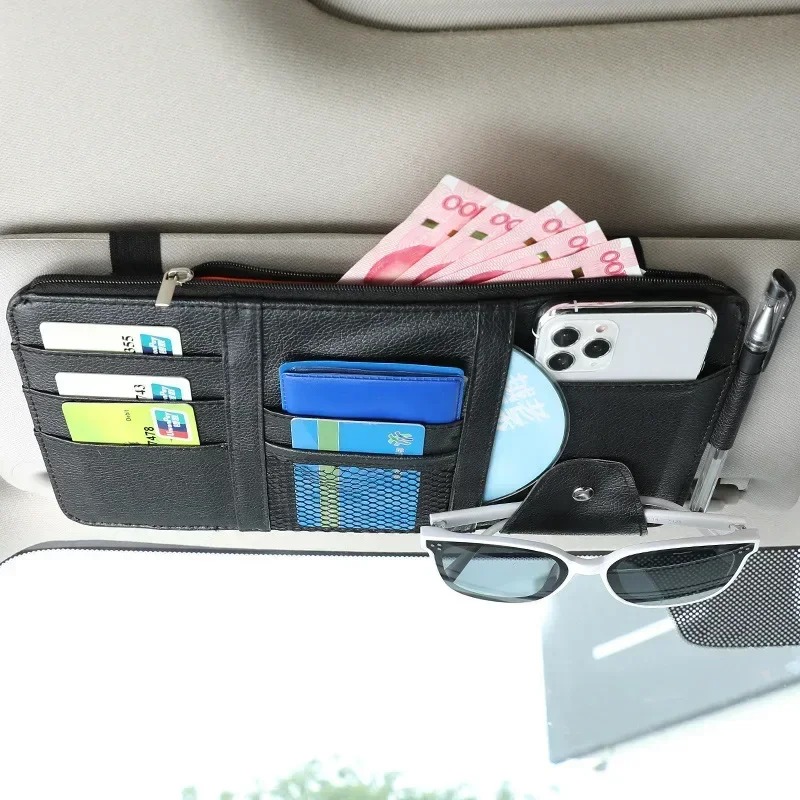Tech Accessories Bag - Auto-Sonnenblenden-Organizer mit Mehrfachtaschen, Auto-Innenausstattung, Dokumentenaufbewahrungstasche, Stifthalter