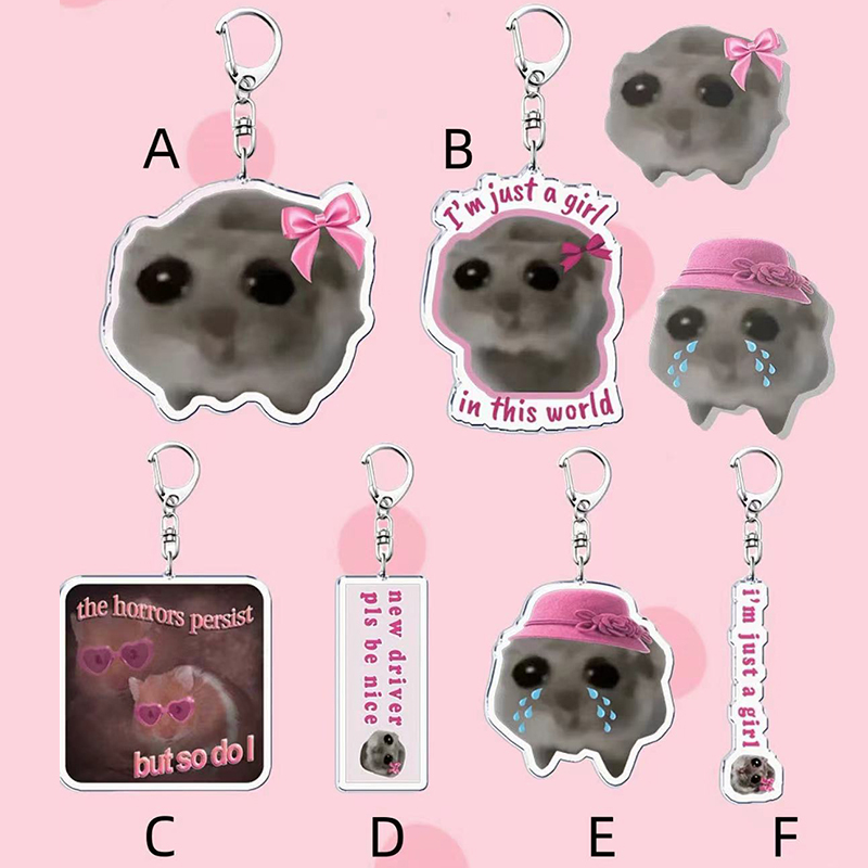 Tech Accessories Bag - Acryl Rosa Schleife Niedlicher Sand Hamster