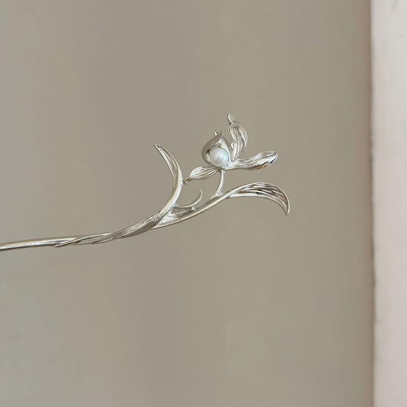 Tech Accessories Women - Neue chinesische Stil Silber Orchidee Haarnadel
